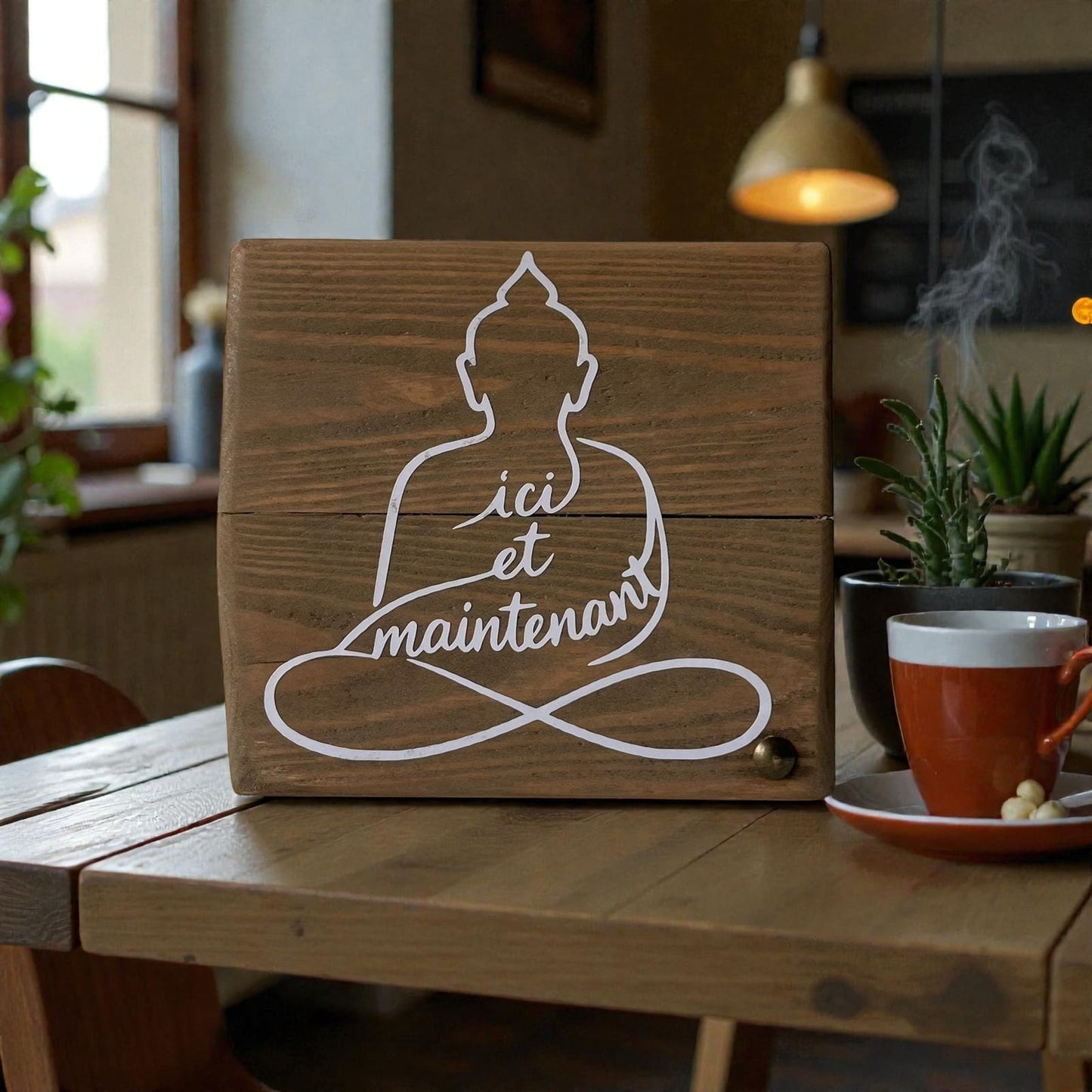 Pancarte en bois – ICI ET MAINTENANT
