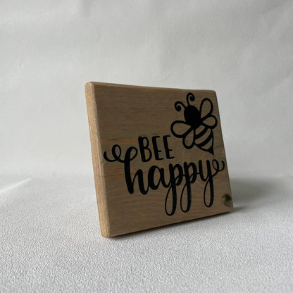 Pancarte en bois – BEE HAPPY