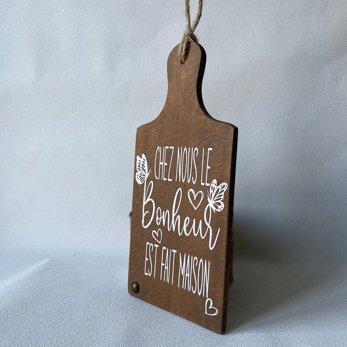 Pancarte en bois – CHEZ NOUS LE BONHEUR EST FAIT MAISON