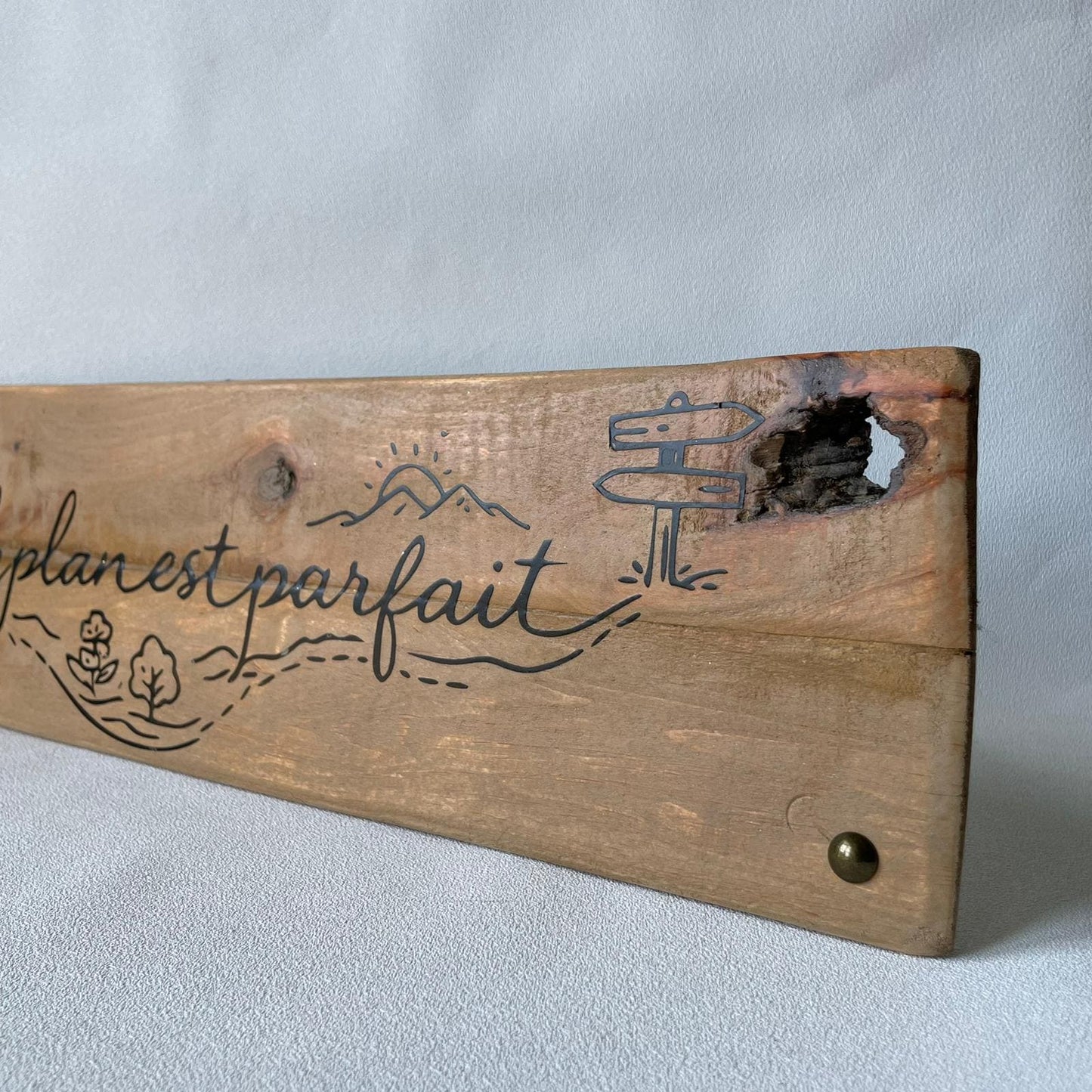 Pancarte en bois – LE PLAN EST PARFAIT