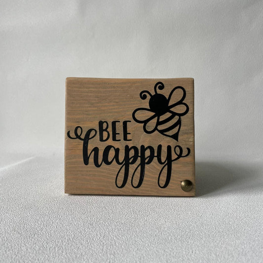 Pancarte en bois – BEE HAPPY