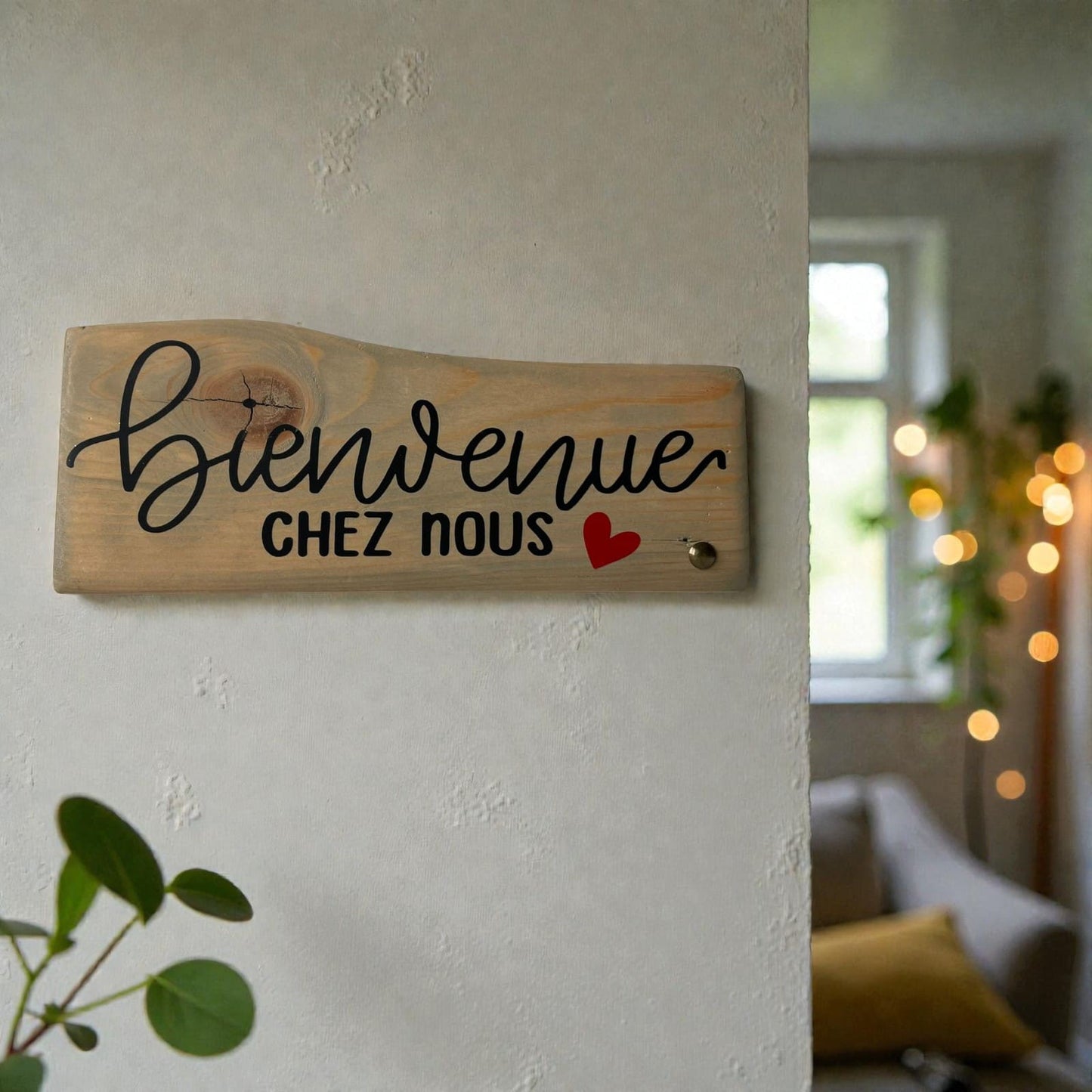 Pancarte en bois – BIENVENUE CHEZ NOUS