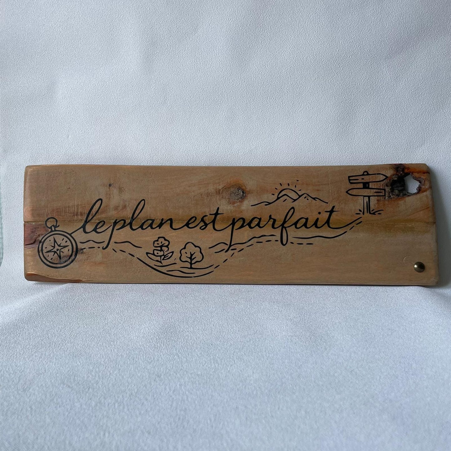 Pancarte en bois – LE PLAN EST PARFAIT