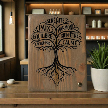 Pancarte en bois – ARBRE DE VIE