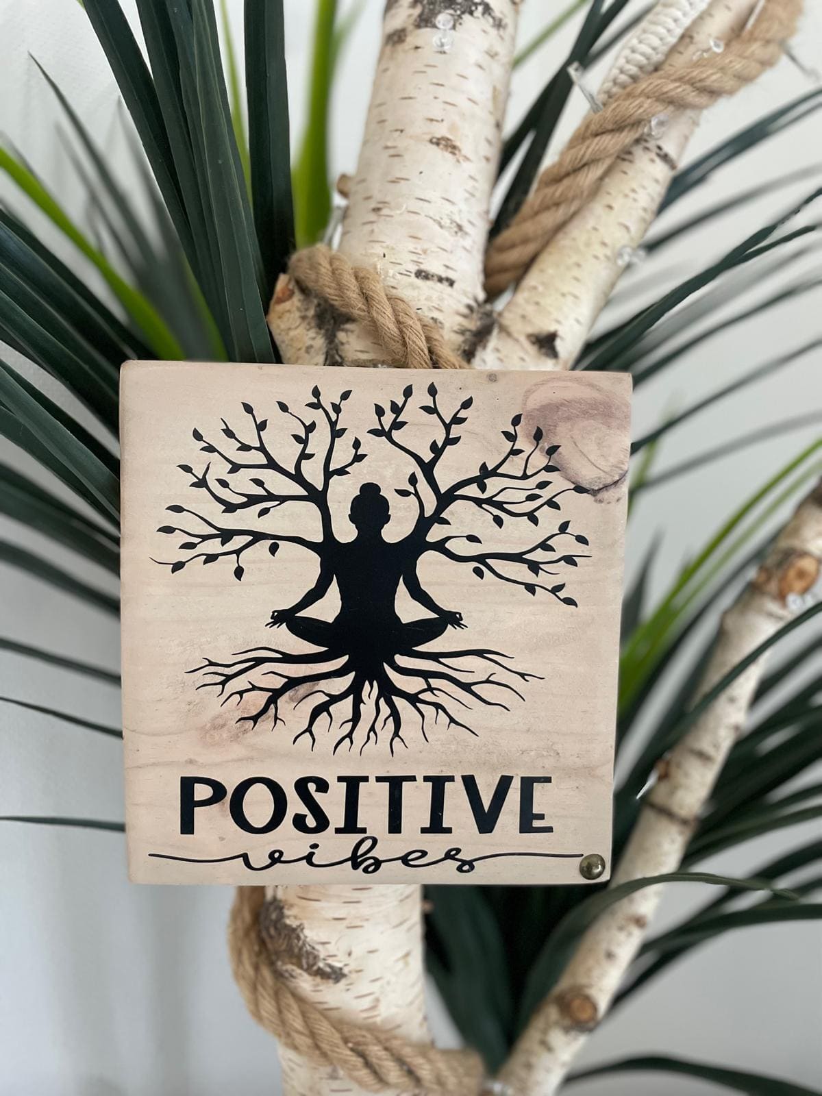 Positive Vibes -Pancarte en bois